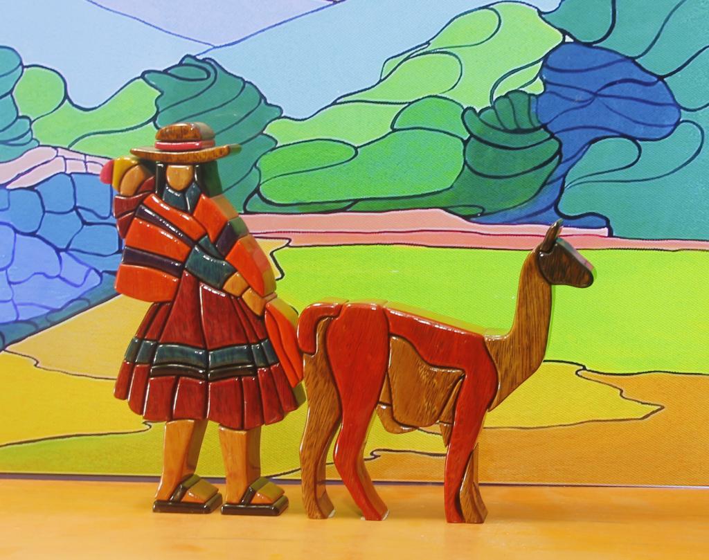 ANDEAN WOMAN 12 WITH GUANACO